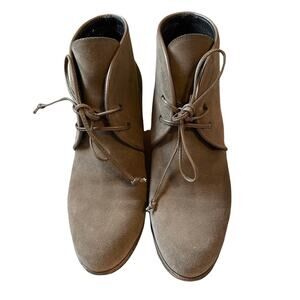 Stuart Weitzman‎ Kalahari Tan Suede Hidden Wedge Lace up Booties Size 7